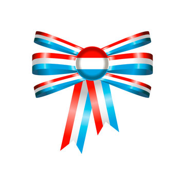 recommend clip art: luxembourg flag, rosette and pennant, isolated on white