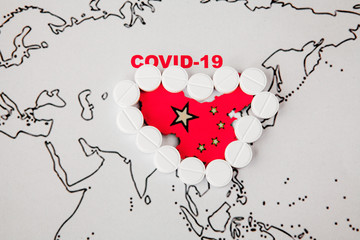 Novel coronavirus 2019 from Wuhan, China, named Covid-19. Epidemic danger prevention. Vaccine,...