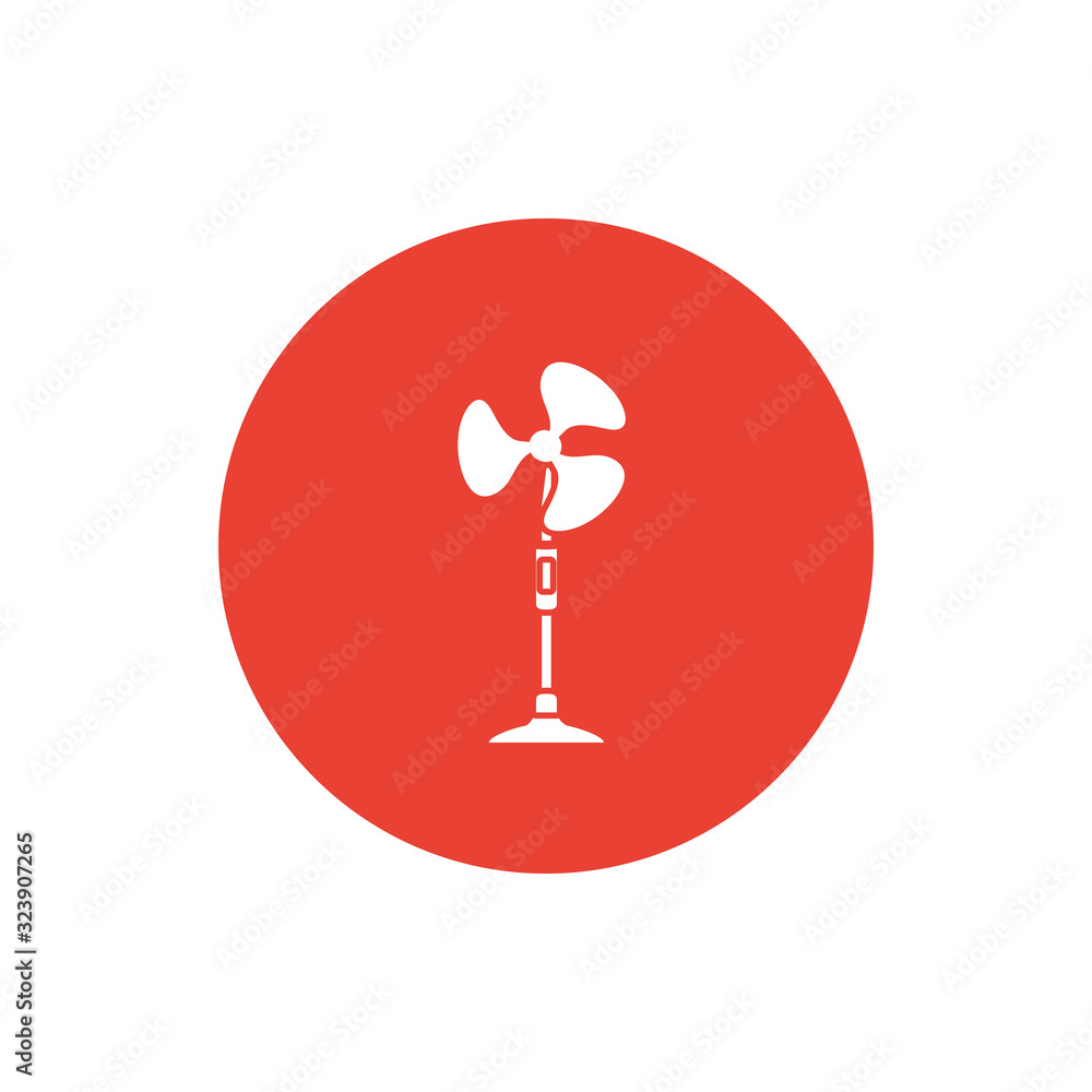 Poster isolated fan appliance block style icon vector design