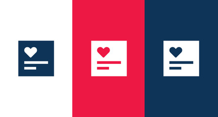 Greeting card with heart icon illustration isolated vector sign symbol