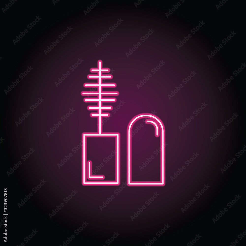 Poster mascara brush icon. simple thin line, outline vector of shopping icons for ui and ux, website or mob