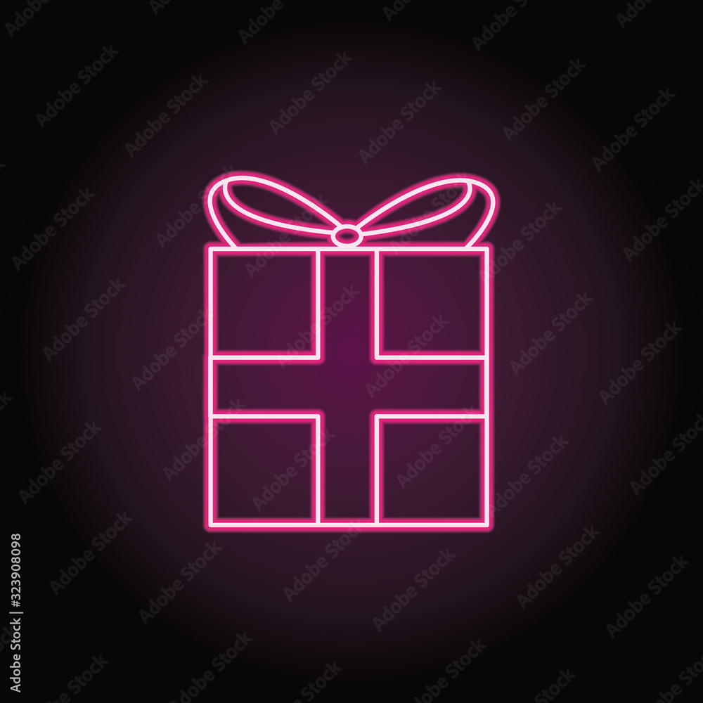 Poster gift box icon. simple thin line, outline vector of shopping icons for ui and ux, website or mobile a