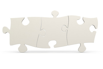 White jigsaw puzzle isolated