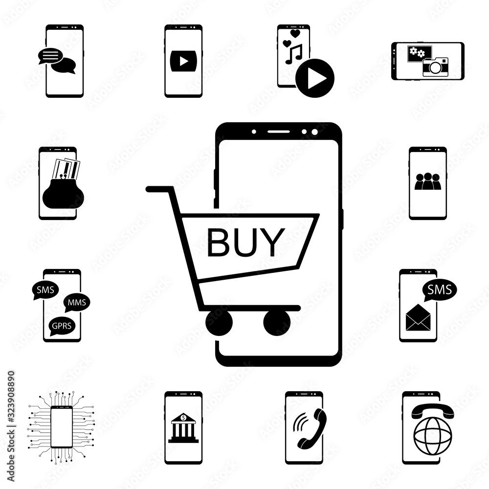 Poster smartphone, world connection icon. mobile concept icons universal set for web and mobile
