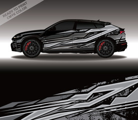 Car wrap decal design vector, custom livery race rally car vehicle sticker and tinting.