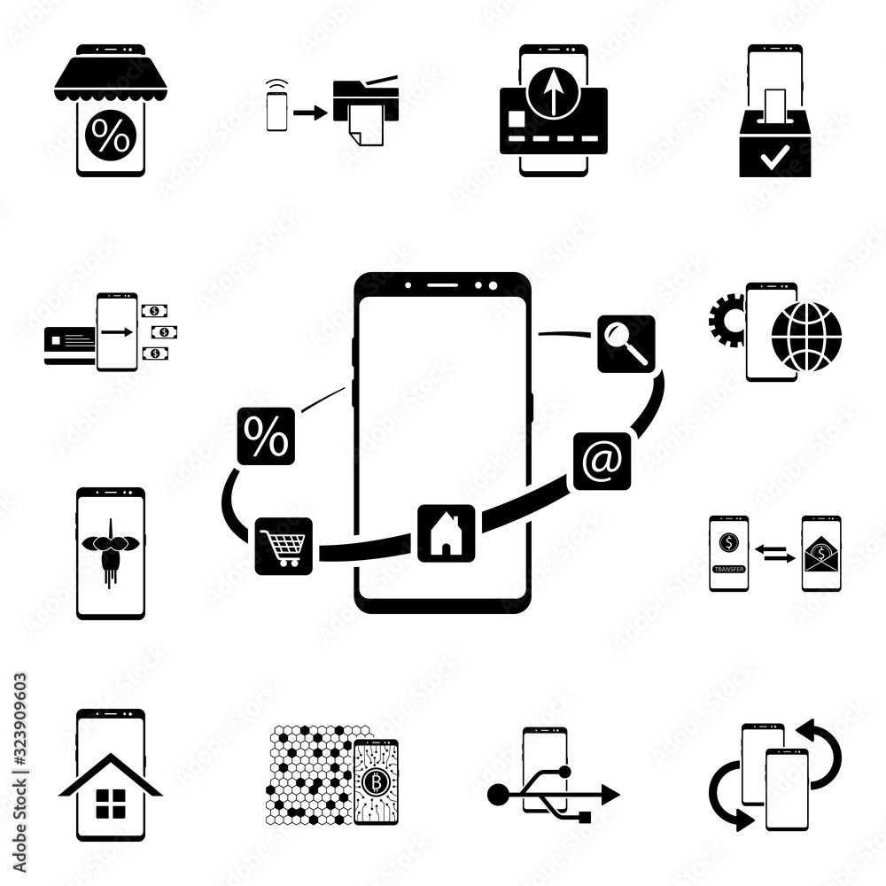 Aufkleber smartphone, internet browser icon. mobile concept icons universal set for web and mobile