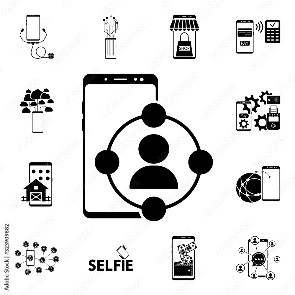 Poster smartphone cpu, chip icon. mobile concept icons universal set for web and mobile
