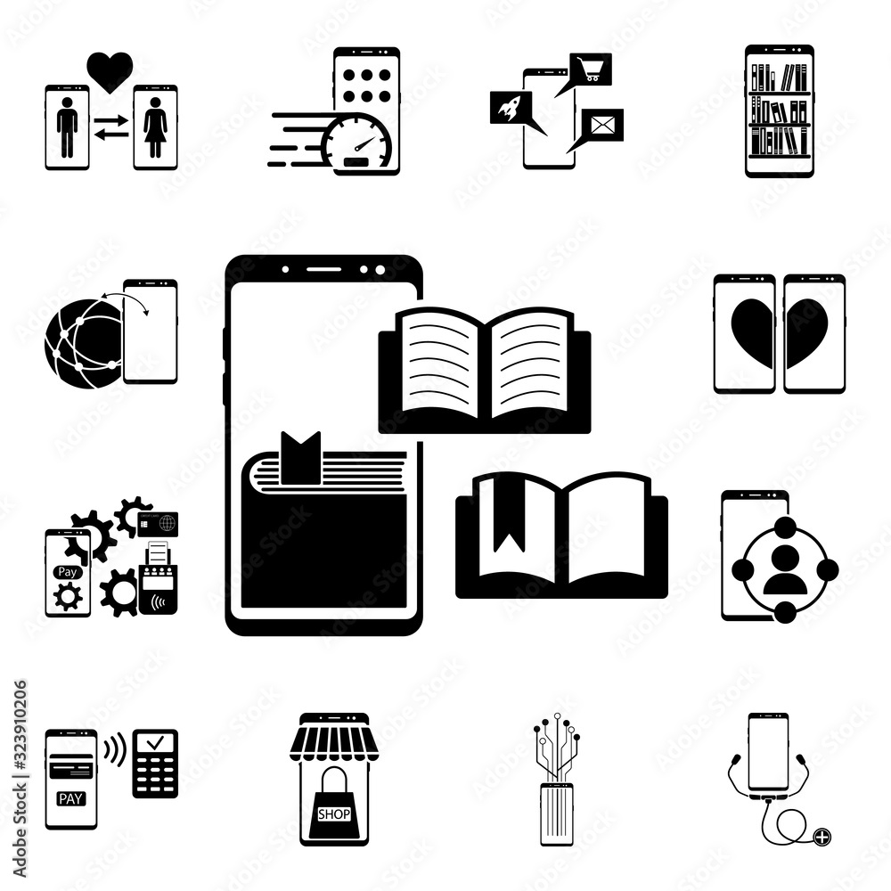 Poster smartphone media player icon. mobile concept icons universal set for web and mobile