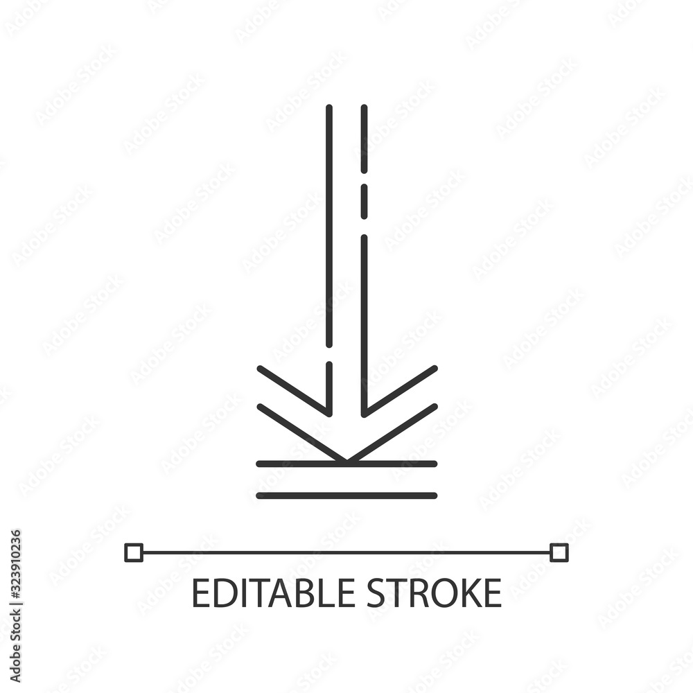 Aufkleber down arrow, upload pixel perfect linear icon. downloading process, web cursor. thin line customizabl