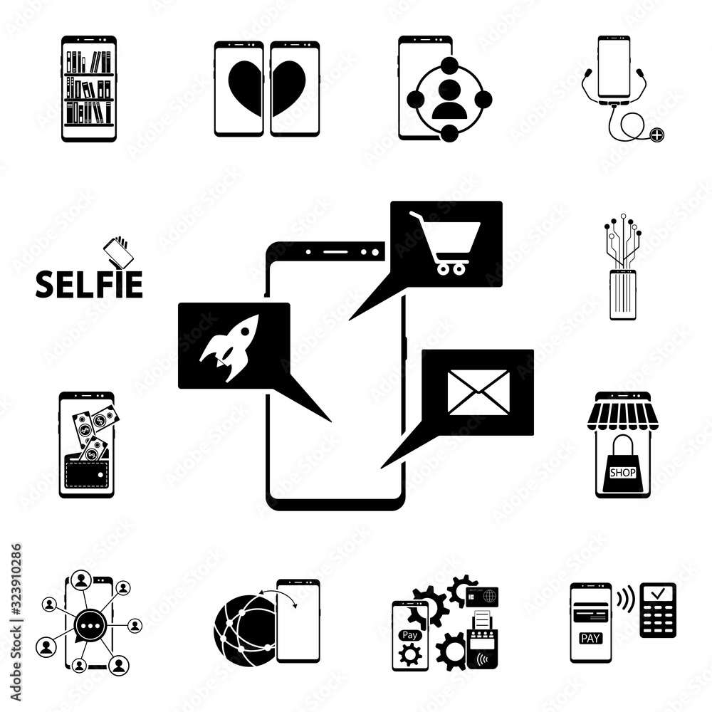 Poster smartphone global update icon. mobile concept icons universal set for web and mobile