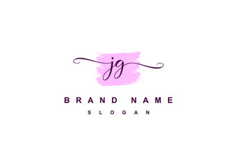 j g script logo abstract initial signature letter icon design in vector editable file.