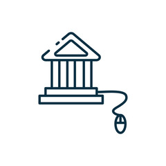 Isolated school building and mouse line style icon vector design