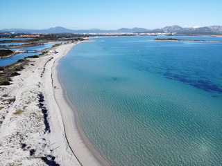 Aerial View of Costa Turchese  and Marina Maria beach