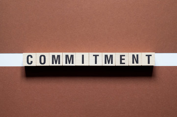 Commitment Word Written In Wooden Cube