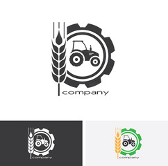 Agro company icon element design. Sign or Symbol, logo design for idustrial company or agriculture company. Farm, farming. Vector illustration