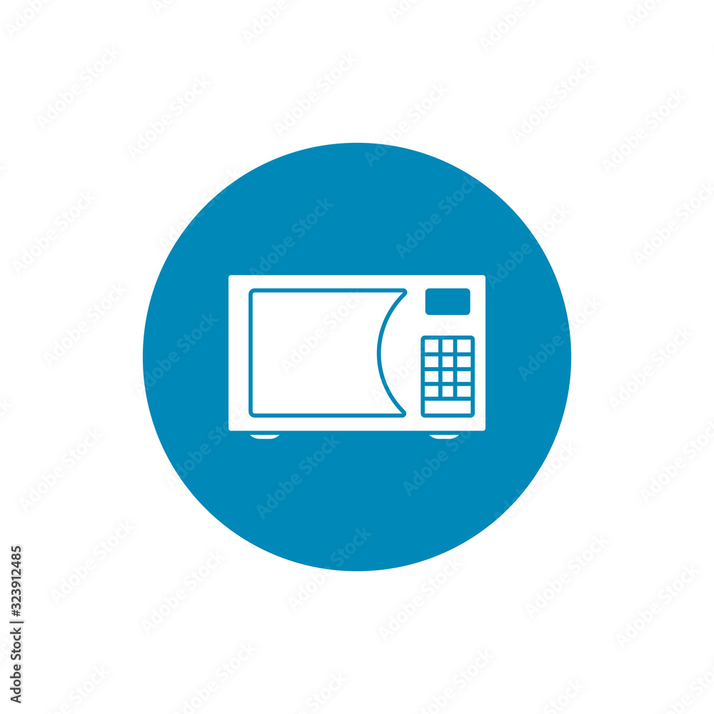 Poster isolated microwave appliance block style icon vector design