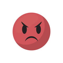 Angry emoji face flat style icon vector design