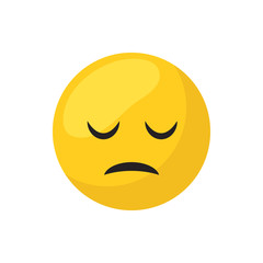 Sleepy emoji face flat style icon vector design