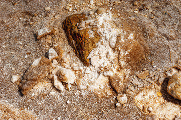 Stones and salts of the Dead Sea resort, Israel