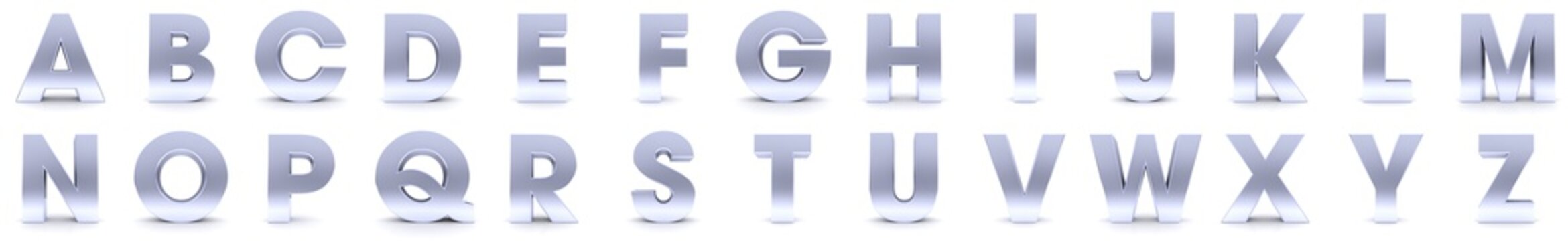 letters 3d alphabet text silver capital letter character signs design font rendering