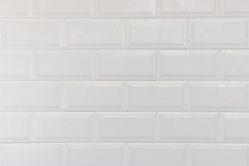 White ceramic brick tile wall background,seamless wall pattern.