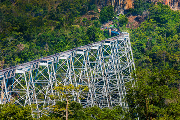 Fototapeta premium Goteik viaduct railway trestle between Pyin Oo Lwin and Lashio - Myanmar
