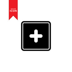 Plus icon vector. Medical icon symbol illustration. Simple design on trendy icon.