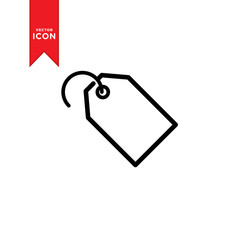 Price tag icon vector. Simple design on white background.