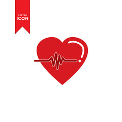 Pulse Heartbeat icon vector. Heartbeat logo illustration. Flat design style on white background.