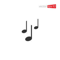 Music Notes and Melody Icon Design Vector