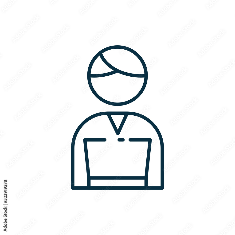 Poster isolated avatar with digital laptop line style icon vector design