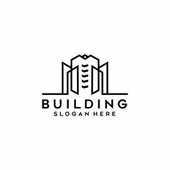 Building line outline Company icon Graphic Logo Design Minimalist