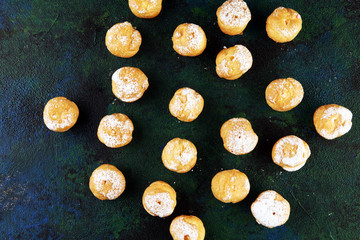 Fresh Mini Cream Puffs. Cream biscuit bakery with cream