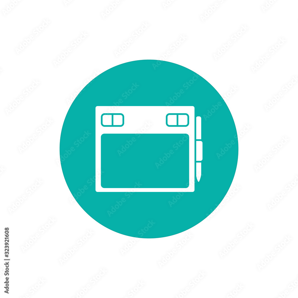 Poster isolated stove appliance block style icon vector design
