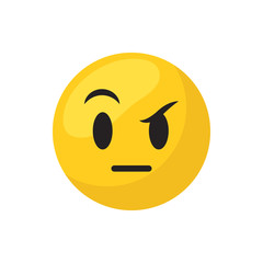 Confused emoji face flat style icon vector design