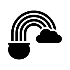 Pot of gold with rainbow icon, Saint patrick's day related vector