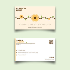 Minimalist yellow beauty sunflower Business card vector