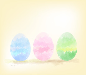 Happy Easter.Easter eggs in watercolor style, vector illustration.