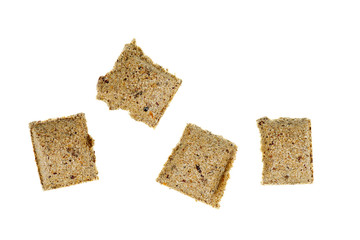 Wooden pressed briquet on a white isolated background.