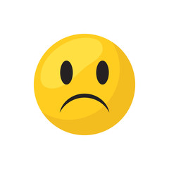 Sad emoji face flat style icon vector design