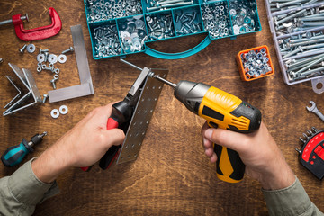 Woodworking diy hands