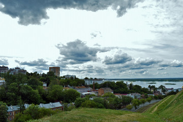 Fototapeta na wymiar panorama of the city of Nizhny Novgorod. Russia. confluence of the Oka and Volga rivers