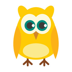Knowledge owl flat icon. Vector knowledge owl in flat style isolated on white background. Element for web, game and advertising
