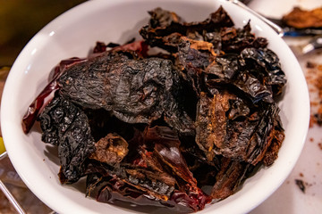 Bowl of Toasted Dried Chilis