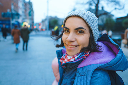 woman in evening street