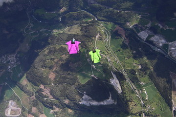 Skydivers over Voss Norway