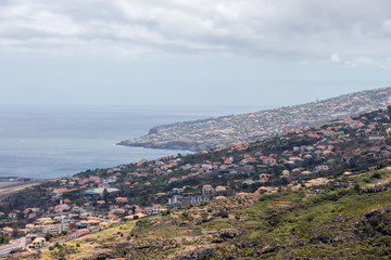Madeira spectacular landscape Machico airport coastline cliffs beach sea