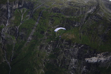 Skydivers over Voss Norway
