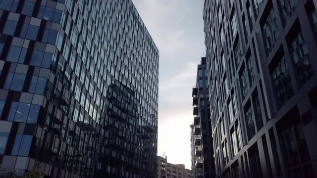 Corporate building Real Estate , office buildings with glass reflections Thales Bucharest Romania