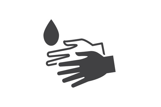 Hand wash icon vector isolated, hand cleaning icon
